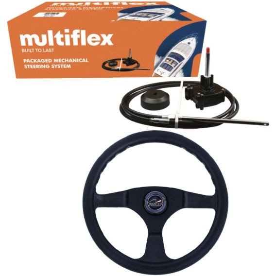 Multiflex 9ft Multiflex SC-16 Steering Kit up to 150hp inc. Steering Wheel