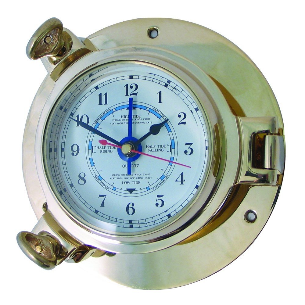 Meridian Zero Brass Porthole Tide Clock Large TCS Chandlery