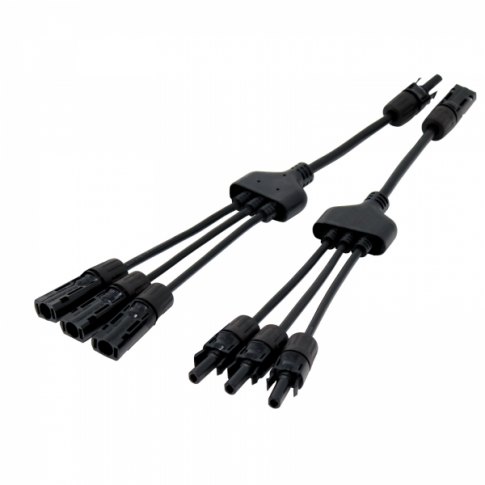 Photonic Universe Pair of 3-to-1 MC4 cable assemblies for solar panels ...
