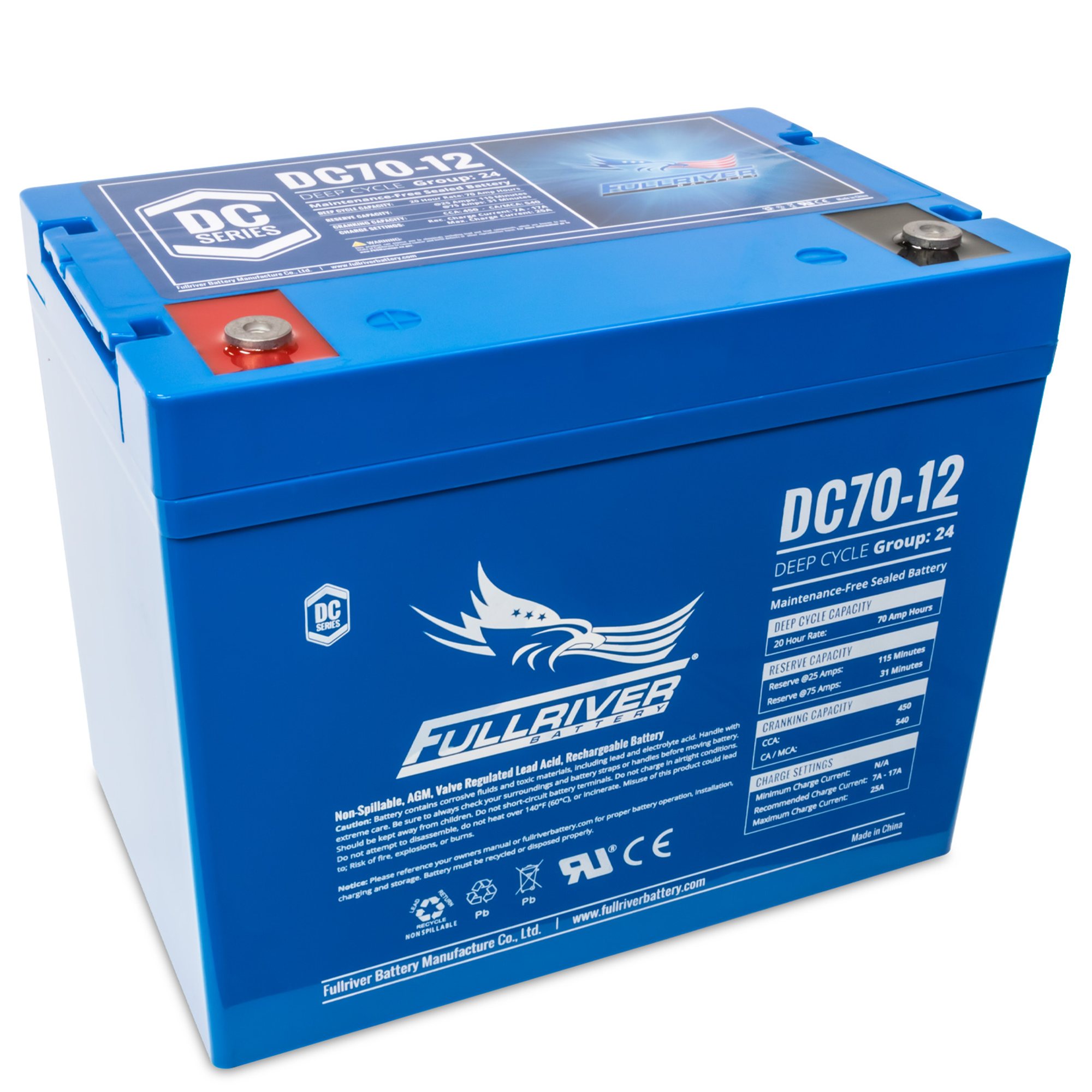 Fullriver Dc Fullriver Battery DC Series Battery 12V 70Ah (DC70-12) - TCS Chandlery