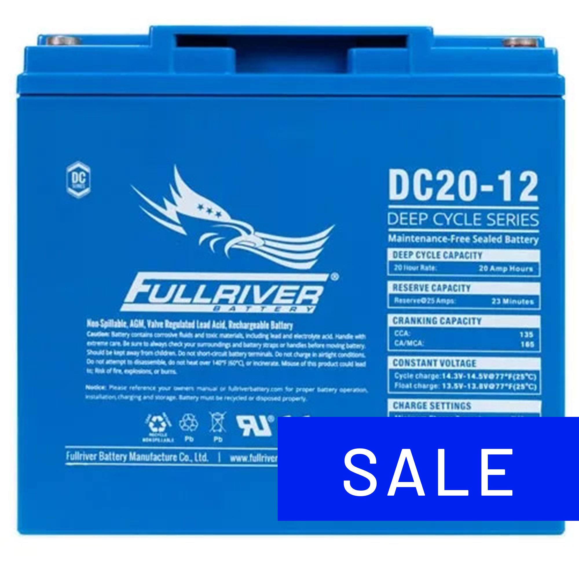 Fullriver Dc Fullriver Battery DC Series Battery 12V 20Ah (DC20-12) - TCS Chandlery