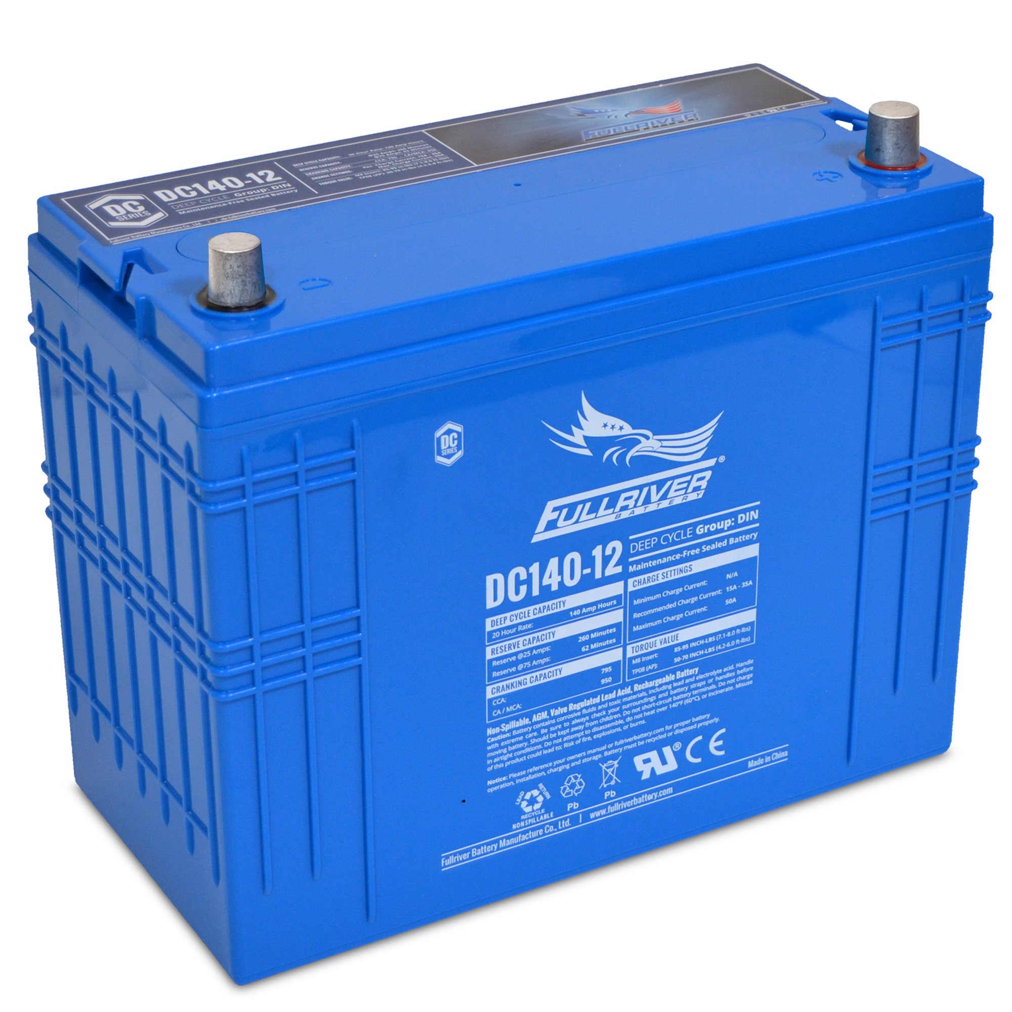 Fullriver Dc Fullriver Battery DC Series Battery 12V 140Ah (DC140-12) - TCS Chandlery