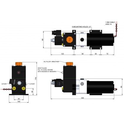 Hy-Pro Drive PR+ RU REVERSING ELECTRO-HYDRAULIC POWER UNIT  WITH RESERVOIR AND SOLENOID UNLOADER