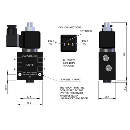 Hy-Pro Drive MARINE AUTOPILOT SECONDARY STEERING CYLINDER UNLOADER VALVE