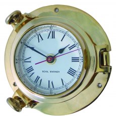 Meridian Zero Brass Porthole Clock - Medium