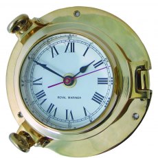 Meridian Zero Brass Porthole Clock - Large