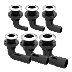 90° Plastic Skin Fitting with Stainless Steel Cap Hose