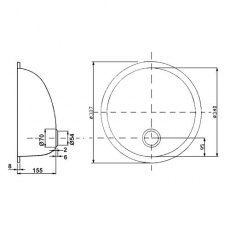 Stainless Steel Round Hand Basin / Sink 340mm ID