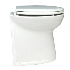 Jabsco Deluxe Flush 14' Straight Back Electric Toilet - Fresh Water Flush with Solenoid - 12v