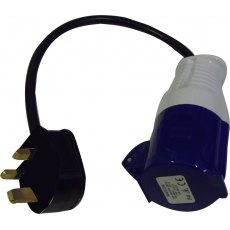 UK Hookup Adapter Ind Plug 16A 250VAC to 3-Pin plug