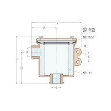 Guidi Nickel Plated Bronze Water Strainer in Ionio in 1 in 1/2
