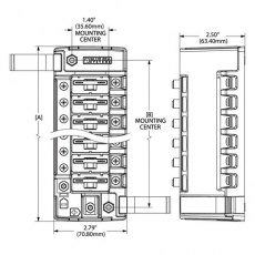 Blue Sea CLB Circuit Breaker Block - 6 Gang