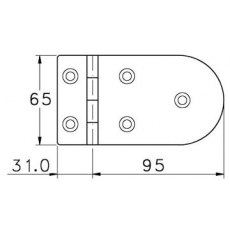 Heavy Duty Cast Stainless Steel Hinges 65mm x 126mm