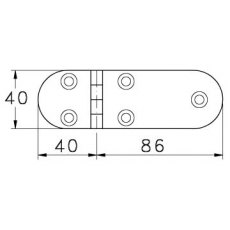 Heavy Duty Cast Stainless Steel Hinges 40mm x 126mm