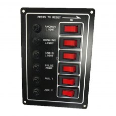 6 Gang 12v Aluminium Vertical Breaker Panel