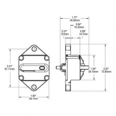 Blue Sea 285 Panel Mount Circuit Breaker 100A