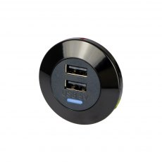 Alfatronix PVPWP-AAFF Slim IP65 Double USB A Charger - Front Fit Black