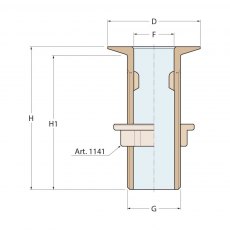 Guidi Brass Thru-Hull in Export in Series 1 in 1/2 x 71 mm