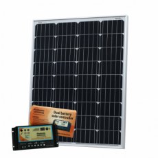 Photonic Universe 100W 12V dual battery solar kit for camper / boat with controller and cable