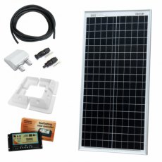 Photonic Universe 40W 12V dual battery solar charging kit with 10A controller, mounting brackets and