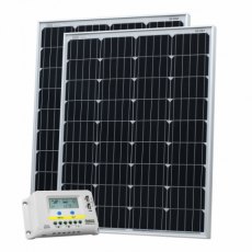 Photonic Universe 200W (100W+100W) solar charging kit with 20A controller with LCD display and  2 x 