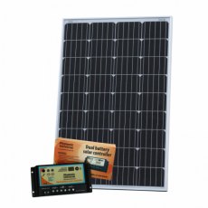 Photonic Universe 120W 12V dual battery solar kit for camper, boat, yacht with controller and cable