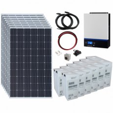 Photonic Universe 2.4kW 24V Complete Off-grid solar power system with 8 x 300W solar panels, 3kW hyb