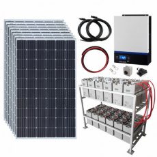 Photonic Universe 2.4kW 48V Complete Off-grid solar power system with 8 x 300W solar panels, 5kW hyb