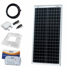 Photonic Universe 40W 12V solar charging kit with 10A controller, mounting brackets and cables