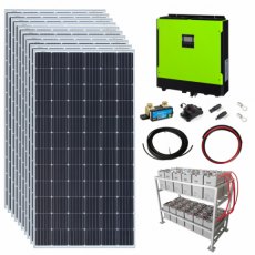 Photonic Universe 3.6kW grid-tie solar power kit with 5.5kW hybrid inverter and 24kWh battery bank