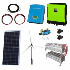 Photonic Universe 1kW grid-tie wind power kit with 3.2kW Sharp solar panels, 5.5kW hybrid inverter a