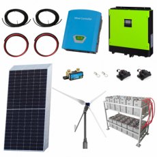 Photonic Universe 2kW grid-tie wind power kit with 5.4kW Sharp solar panels, 5.5kW hybrid inverter a