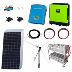 Photonic Universe 3kW grid-tie wind power kit with 6.5kW Sharp solar panels, 5.5kW hybrid inverter a