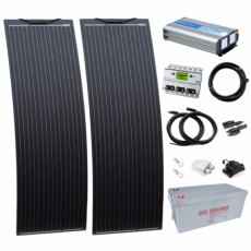 Photonic Universe 1.5kW complete van conversion kit with 2 x 150W black narrow semi-flexible solar p
