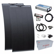 Photonic Universe 2kW complete dual battery van conversion kit with 2 x 160W black semi-flexible sol