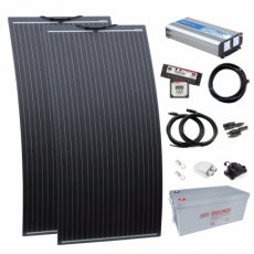 Photonic Universe 3kW complete dual battery van conversion kit with 2 x 160W black semi-flexible sol