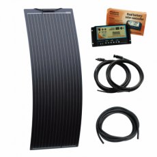Photonic Universe 130W 12V narrow semi-flexible dual battery solar charging kit