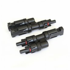 Photonic Universe Pair of MC4 T-branch cable connectors / plugs for solar panels and photovoltaic sy