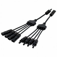 Photonic Universe Pair of 4-to-1 MC4 cable assemblies for solar panels and photovoltaic systems
