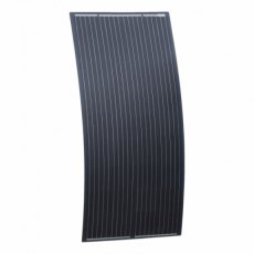 Photonic Universe 200W black semi-flexible fibreglass solar panel with round rear junction box and 3