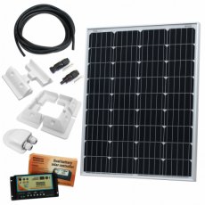 Photonic Universe 100W 12V dual battery solar charging kit with 10A controller, mounting brackets an
