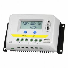 Photonic Universe 30A 12/24V solar charge controller / regulator with LCD display and powerful dual 