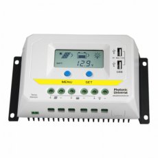 Photonic Universe 30A 12/24V solar charge controller / regulator with LCD display and powerful dual 