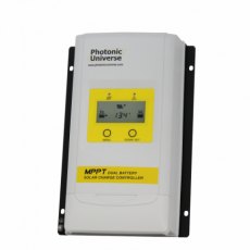 Photonic Universe High efficiency 20A dual battery MPPT solar charge controller with LCD display for