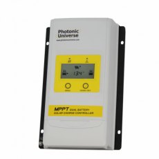 Photonic Universe High efficiency 10A dual battery MPPT solar charge controller with LCD display for
