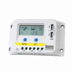 Photonic Universe 10A 12V/24V solar charge controller / regulator with LCD display and powerful dual