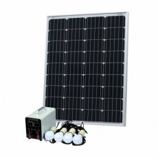 Photonic Universe Off-Grid Solar Lighting System with 100W solar panel, 4 LED Lights, Solar Charge C