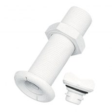 Long Drain Socket with Plug, ''Fast Lock'',Ø43mm, White