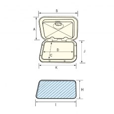 Hatch for VHF/RadioCD, 180x285mm, Hatch for VHF/RadioCD, 180x285mm,