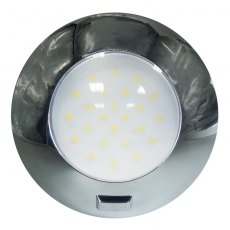 AquaLED Dome light, round, chrome, with switch, 4.8W, 12/24V DC Multivolt